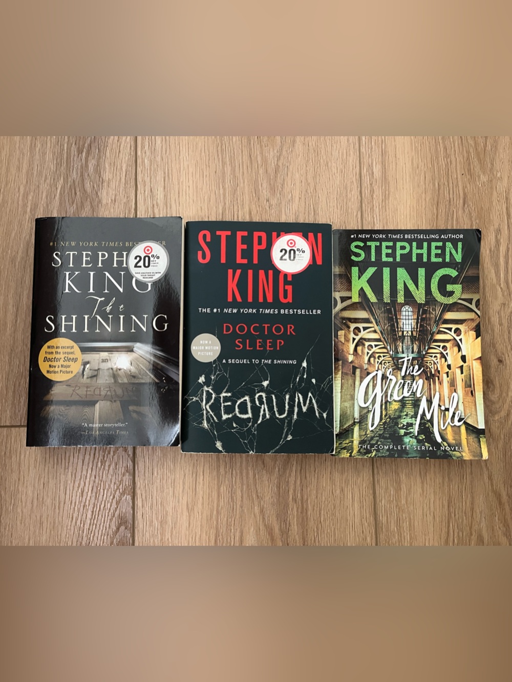 Stephen King Paperback Book Set - The Shining, Doctor Sleep, The Green Mile